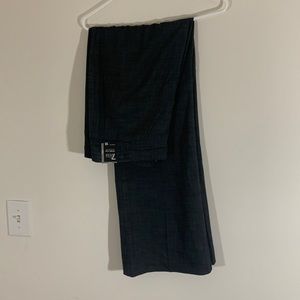 New York & Company Wide Leg Career Pants Dark Gray Plaid 18 Tall